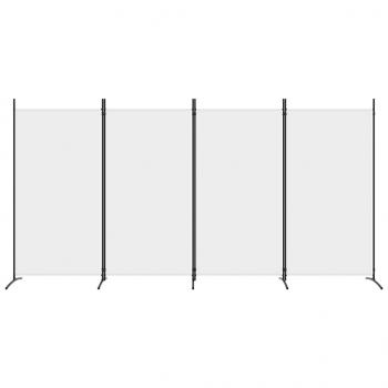 4-tlg. Paravent Weiß 346x180 cm Stoff