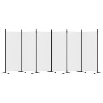 6-tlg. Paravent Weiß 520x180 cm Stoff