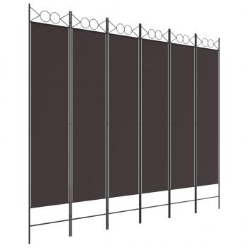 ARDEBO.de - 6-tlg. Paravent Braun 200x200 cm Stoff