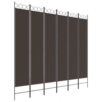 ARDEBO.de - 6-tlg. Paravent Braun 200x220 cm Stoff