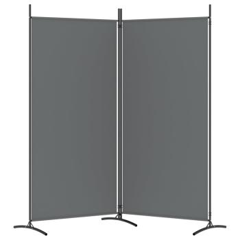 2-tlg. Paravent Anthrazit 175x180 cm Stoff