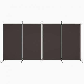 4-tlg. Paravent Braun 346x180 cm Stoff