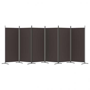 6-tlg. Paravent Braun 520x180 cm Stoff