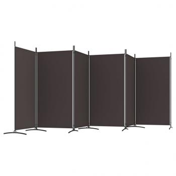 6-tlg. Paravent Braun 520x180 cm Stoff