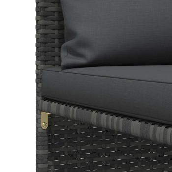 Modulares Ecksofa mit Kissen Grau Poly Rattan