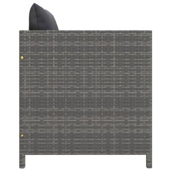 5-tlg. Garten-Lounge-Set mit Kissen Poly Rattan Grau