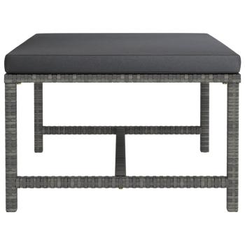 6-tlg. Garten-Lounge-Set mit Kissen Poly Rattan Grau