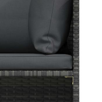 Gartensofa mit Kissen Grau Poly Rattan