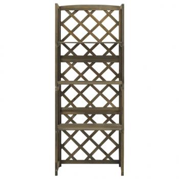 Spalier mit Ablagen Grau 55x30x140 cm Massivholz Tanne
