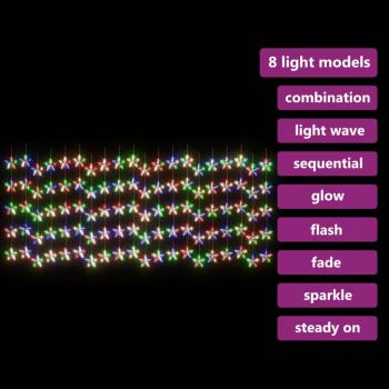 ARDEBO.de - LED Sternenvorhang Lichterkette 500 LED Bunt 8 Funktionen