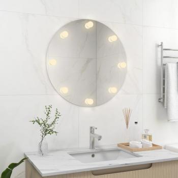 Wandspiegel mit LED-Beleuchtung Rund Glas 