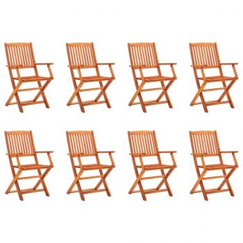 ARDEBO.de - Klappbare Gartenstühle 8 Stk. Massivholz Eukalyptus