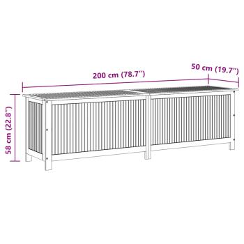 Garten-Aufbewahrungsbox 200x50x58 cm Massivholz Akazie