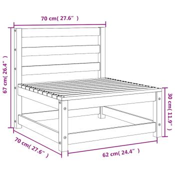 2-tlg. Garten-Lounge-Set Grau Kiefer Massivholz