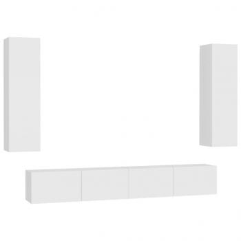 4-tlg. TV-Schrank-Set Weiß Holzwerkstoff