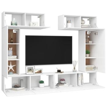 6-tlg. TV-Schrank-Set Weiß Holzwerkstoff