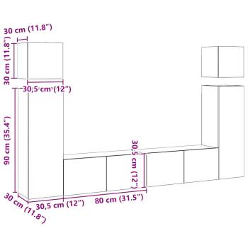8-tlg. TV-Schrank-Set Weiß Holzwerkstoff