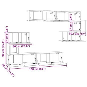 8-tlg. TV-Schrank-Set Weiß Holzwerkstoff