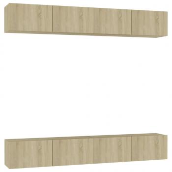 TV-Schränke 4 Stk. Sonoma-Eiche 100x30x30 cm Holzwerkstoff