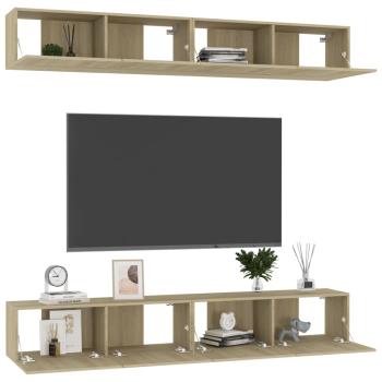 TV-Schränke 4 Stk. Sonoma-Eiche 100x30x30 cm Holzwerkstoff