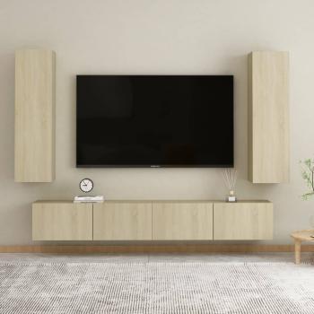 ARDEBO.de - 4-tlg. TV-Schrank-Set Sonoma-Eiche Holzwerkstoff