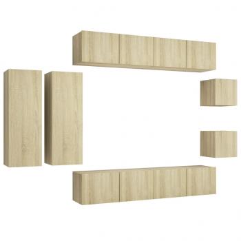 8-tlg. TV-Schrank-Set Sonoma-Eiche Holzwerkstoff