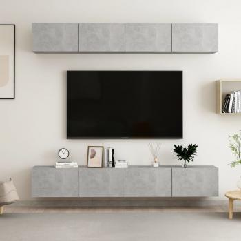 ARDEBO.de - TV-Schränke 4 Stk. Betongrau 100x30x30 cm Holzwerkstoff