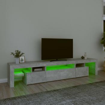 TV-Schrank mit LED-Leuchten Betongrau 215x36,5x40 cm