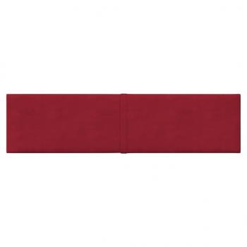 Wandpaneele 12 Stk. Weinrot 60x15 cm Samt 1,08 m²