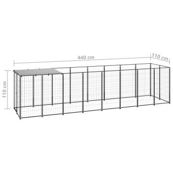 Hundezwinger Schwarz 4,84 m² Stahl  