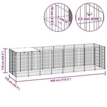 Hundezwinger Schwarz 4,84 m² Stahl  
