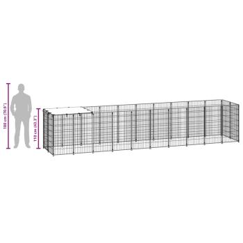 Hundezwinger Schwarz 6,05 m² Stahl   