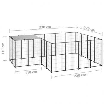 Hundezwinger Schwarz 6,05 m² Stahl