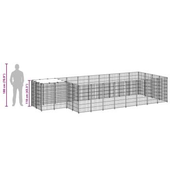 Hundezwinger Schwarz 10,89 m² Stahl  