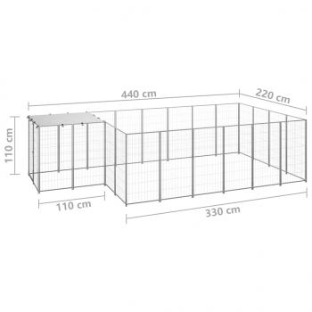 Hundezwinger Silbern 8,47 m² Stahl  