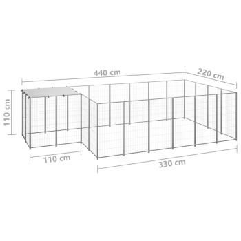 Hundezwinger Silbern 8,47 m² Stahl  