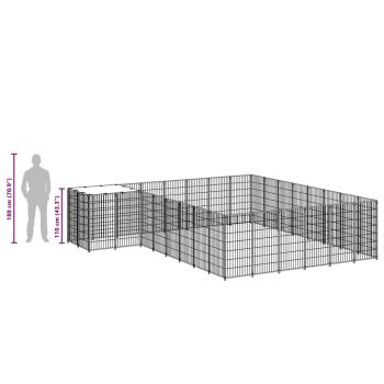 Hundezwinger Silbern 15,73 m² Stahl  