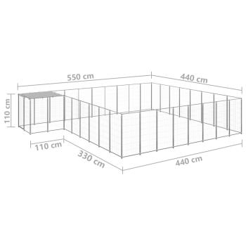 Hundezwinger Silbern 20,57 m² Stahl  