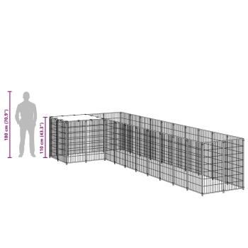 Hundezwinger Schwarz 7,26 m² Stahl  