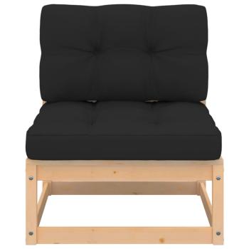 4-tlg. Garten-Lounge-Set mit Kissen Massivholz Kiefer