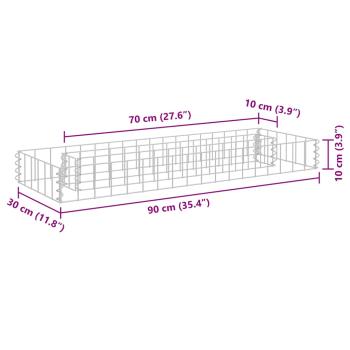  Gabionen-Hochbeet Verzinkter Stahl 90x30x10 cm