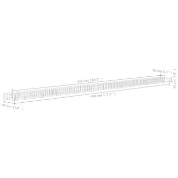 Gabionen-Hochbeet Verzinkter Stahl 450x30x10 cm