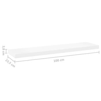 Schweberegal Eichenoptik und Weiß 90x23,5x3,8 cm MDF