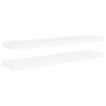 Schweberegale 2 Stk. Eiche und Weiß 90x23,5x3,8 cm MDF