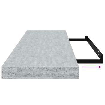 Schweberegale 4 Stk. Betongrau 80x23,5x3,8 cm MDF