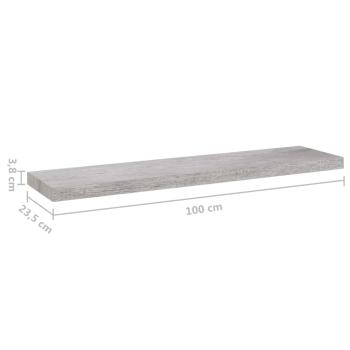 Schweberegal Betongrau 90x23,5x3,8 cm MDF