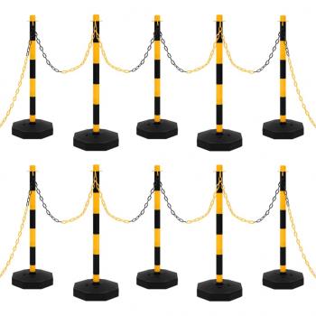Kettenpfosten-Set mit 10 m Kunststoffkette