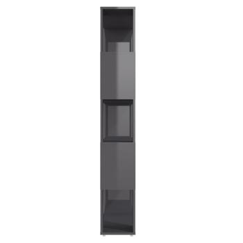 Bücherregal Raumteiler Hochglanz-Grau 80x24x155cm Holzwerkstoff