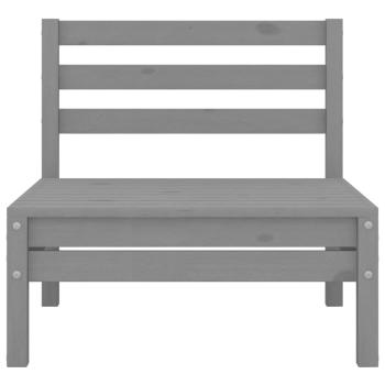 3-tlg. Garten-Lounge-Set Grau Massivholz Kiefer