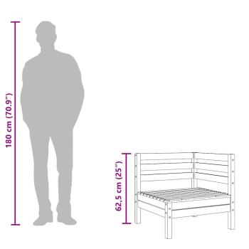 Garten-Ecksofas 2 Stk. Schwarz Massivholz Kiefer 